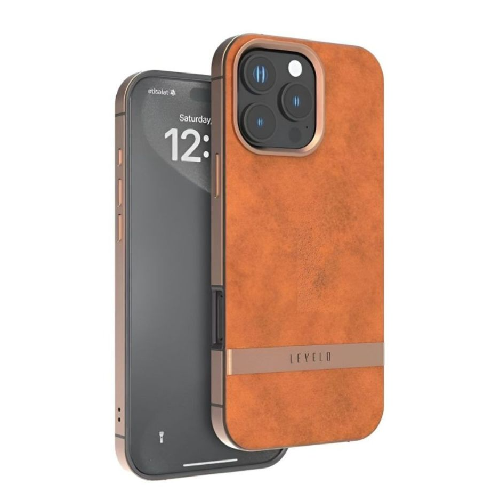 Levelo Pelle Leather Case for iPhone 16 Pro Brown