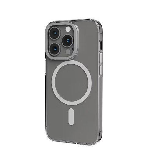 Levelo MagSafe Sensa Clear Back Case For iPhone 14 Pro - Clear/Silver