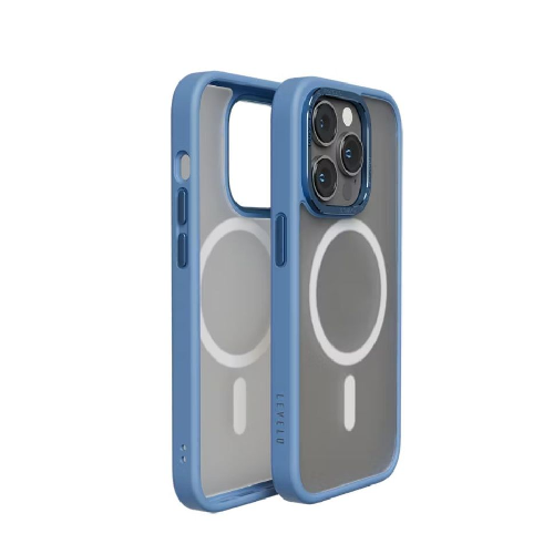 Levelo Magsafe Kayo iPhone 14 Pro Matte Back Case - Matte Clear/Blue
