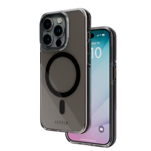 iPhone 15 Pro Case – Clear Hard Cover Levelo Smoke Clear