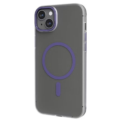 Levelo MagSafe Glory Back Case For iPhone 14 Plus - Matte Clear/Purple