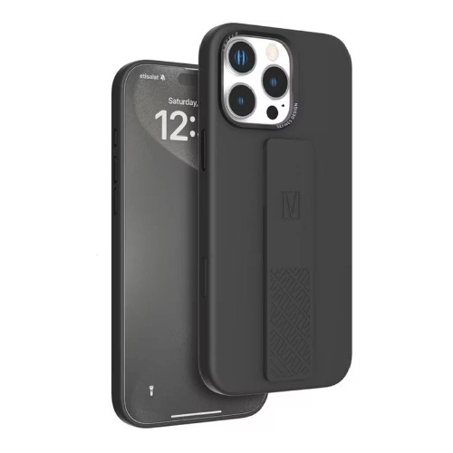 Levelo Morphix Silicone Case with Silicone Grip for iPhone 16 Pro Max-Black