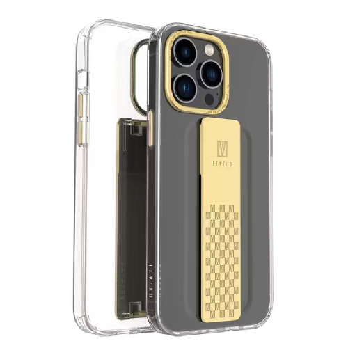 Levelo Graphia iPhone 14 Pro Max IMD Clear Case - Champagne Gold