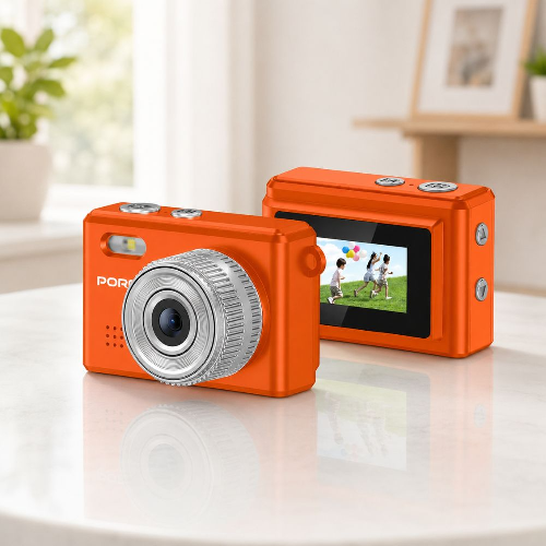Porodo Mini 1080P HD Vlog Pocket Camera – Portable Digital Camera with Screen & Webcam Mode