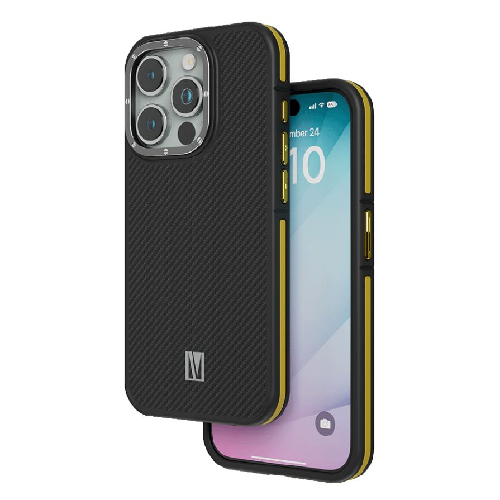 Levelo Ox Carbon Case For iPhone 15 Pro - Yellow