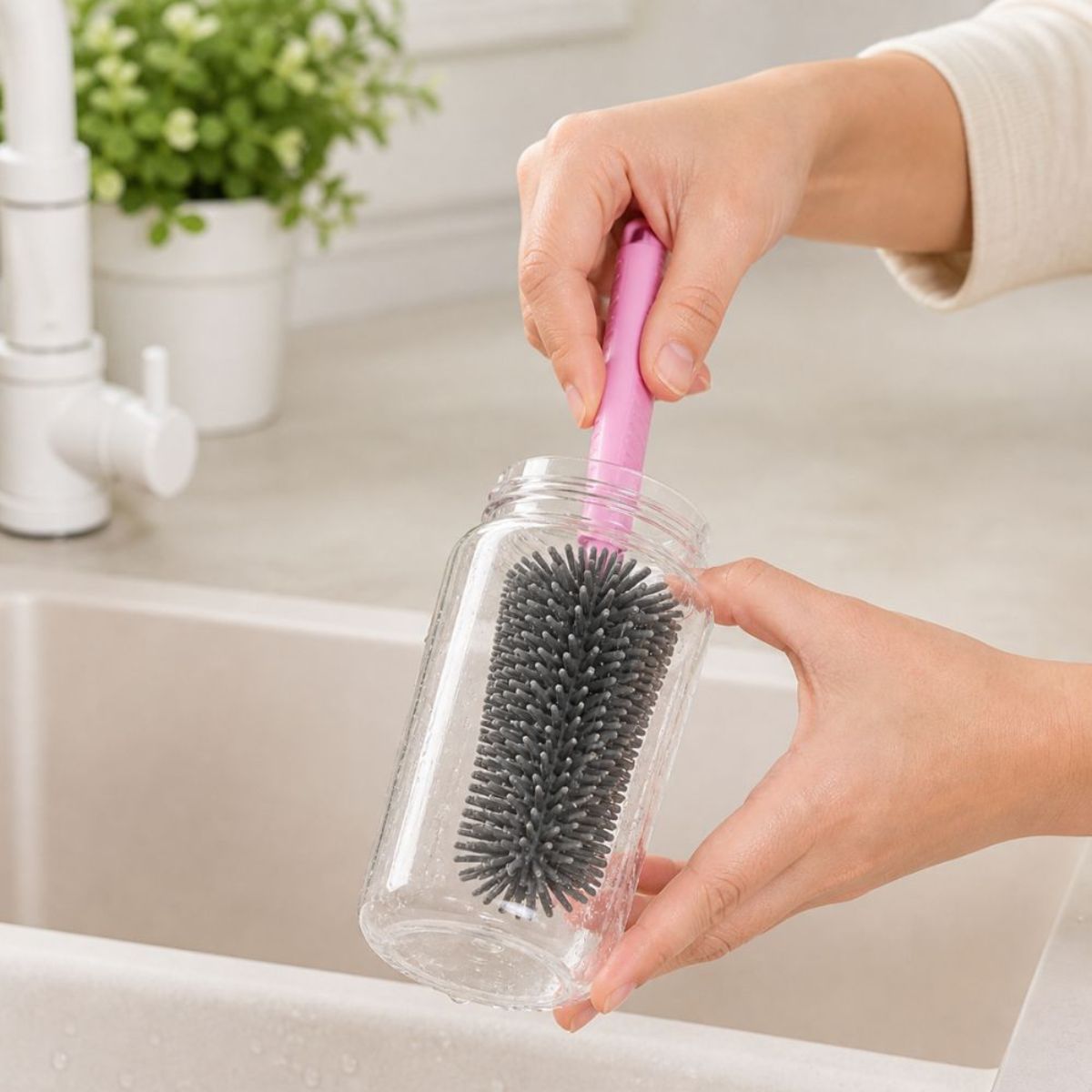 Baby Bottle Cleaning Brush Set - Pink