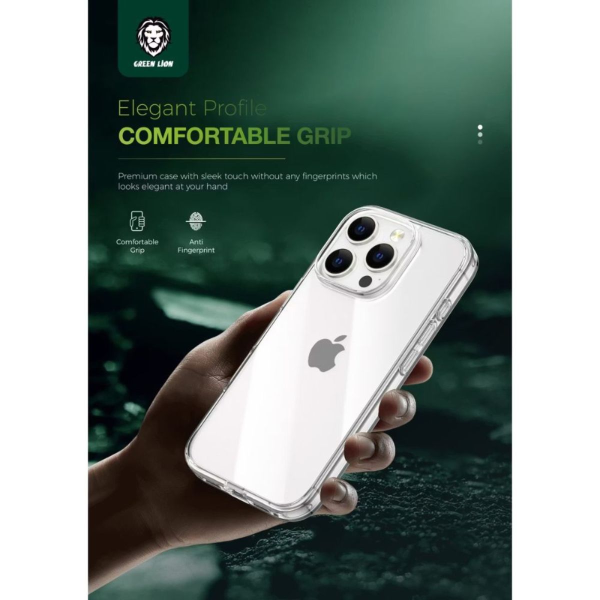 Green Lion Crystal Clear Case for iPhone 16 PRO