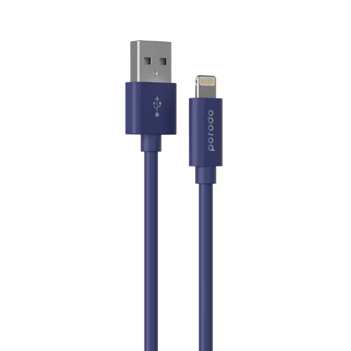 Porodo PVC Lightning Cable 1.2m 2.4A - Blue
