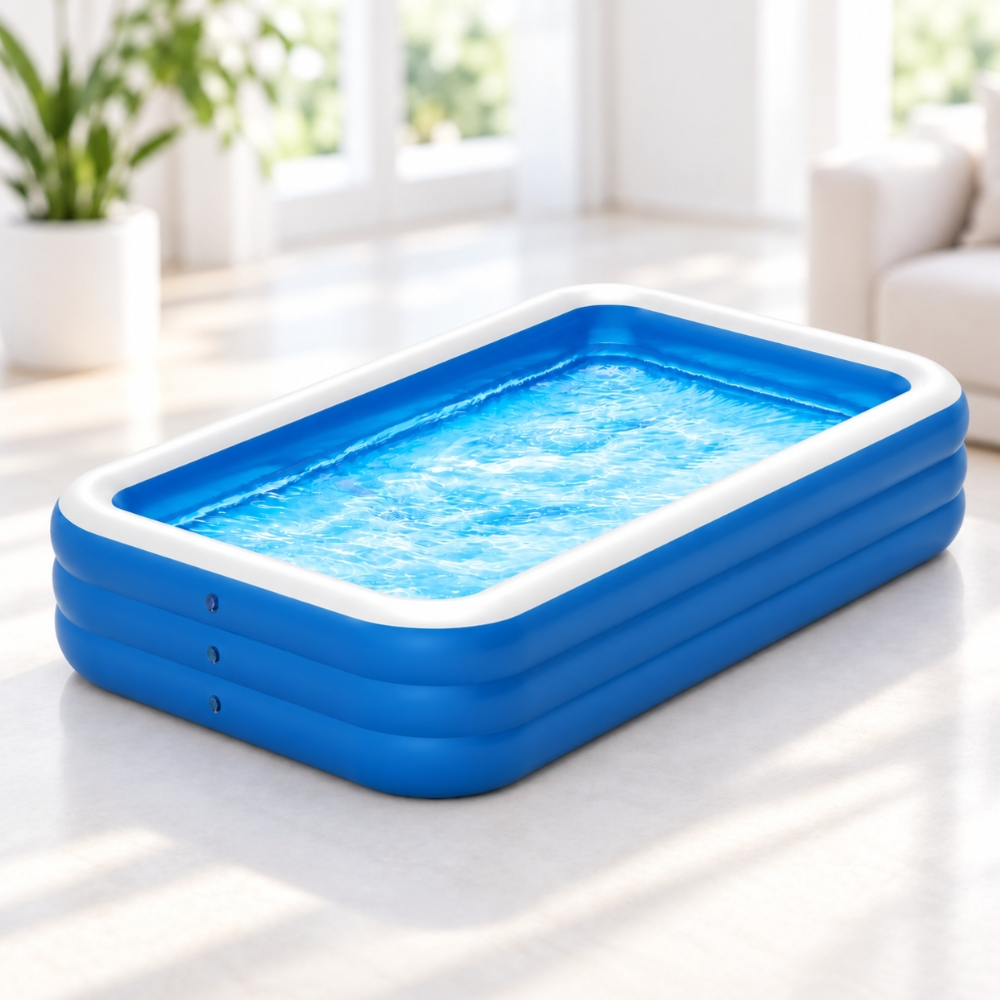 Green Lion Inflatable Swimming Pool 1000L Large Family Pool – 305×185×60cm, 7-9 People, Durable PVC, Outdoor Summer Pool