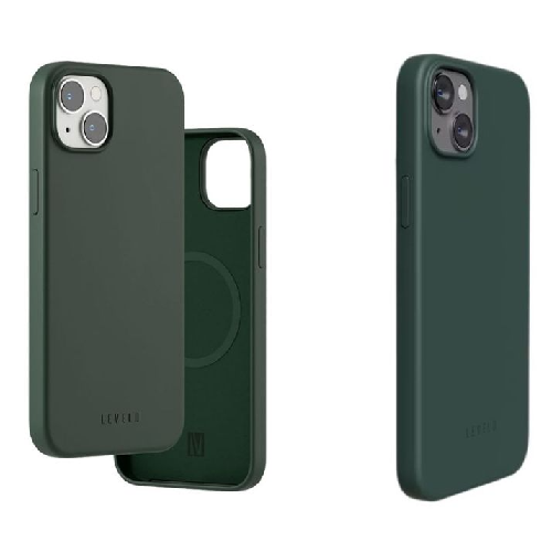 Levelo Iris Magsafe Liquid Silicone Case For iPhone 14 Plus - Dark Green