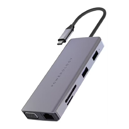 Powerology 11 in 1 USB-C Hub - Gray