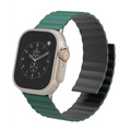 Levelo Cosmo Magnet Silicone Watch Band for Apple Watch 45/44/42mm - Black/Green