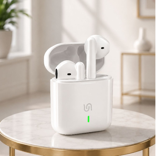 Porodo Soundtec Popwave True Wireless Deep Bass Earbuds - White