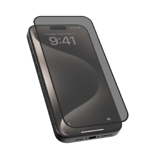 Levelo 2.5D Silk Print Silicone Edge Privacy Screen Protector For iPhone 16 Pro