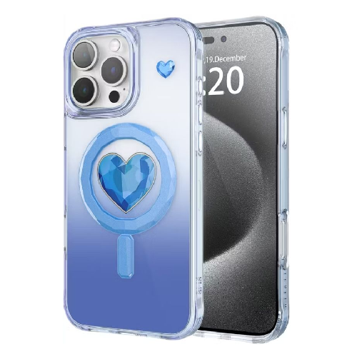 Levelo Hearts Magsafe Case For iPhone 16 Pro Max-Blue