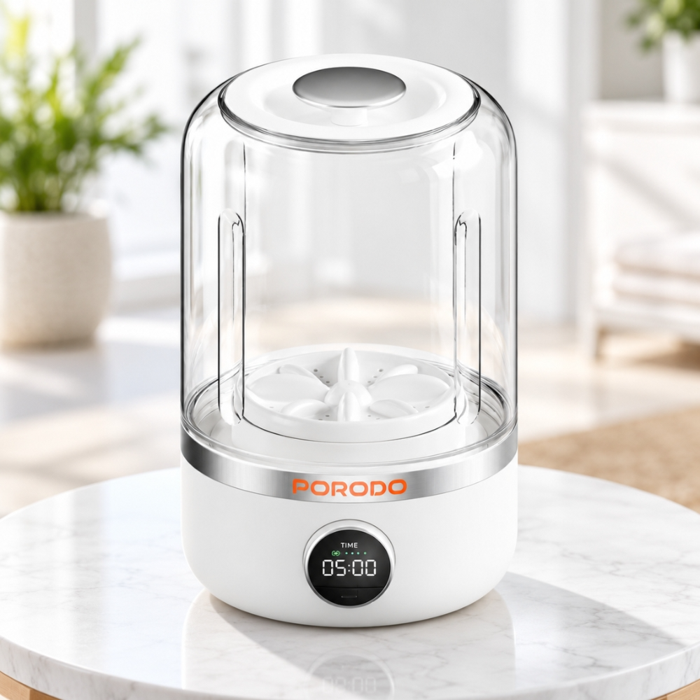 Porodo Lifestyle Cordless Mini Washing Machine 1.2L 4000mAh – White