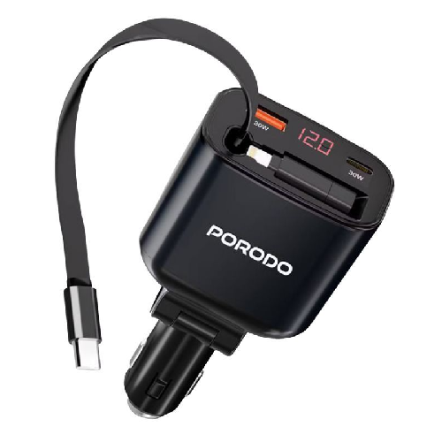 Porodo Fast Car Charger 105W – USB Charger