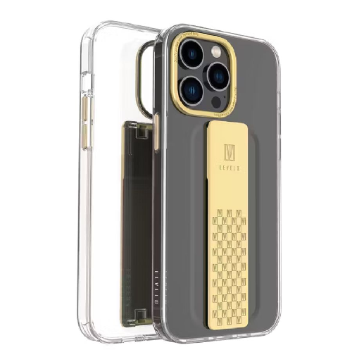 Levelo Graphia iPhone 14 Pro IMD Clear Case - Champagne Gold