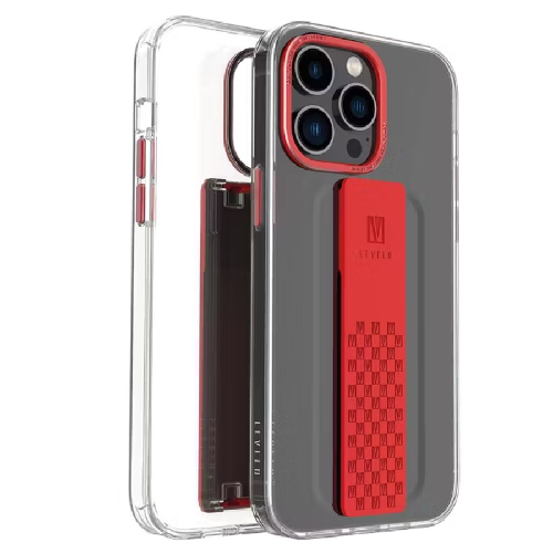 Levelo Graphia iPhone 14 Pro IMD Clear Case - Red