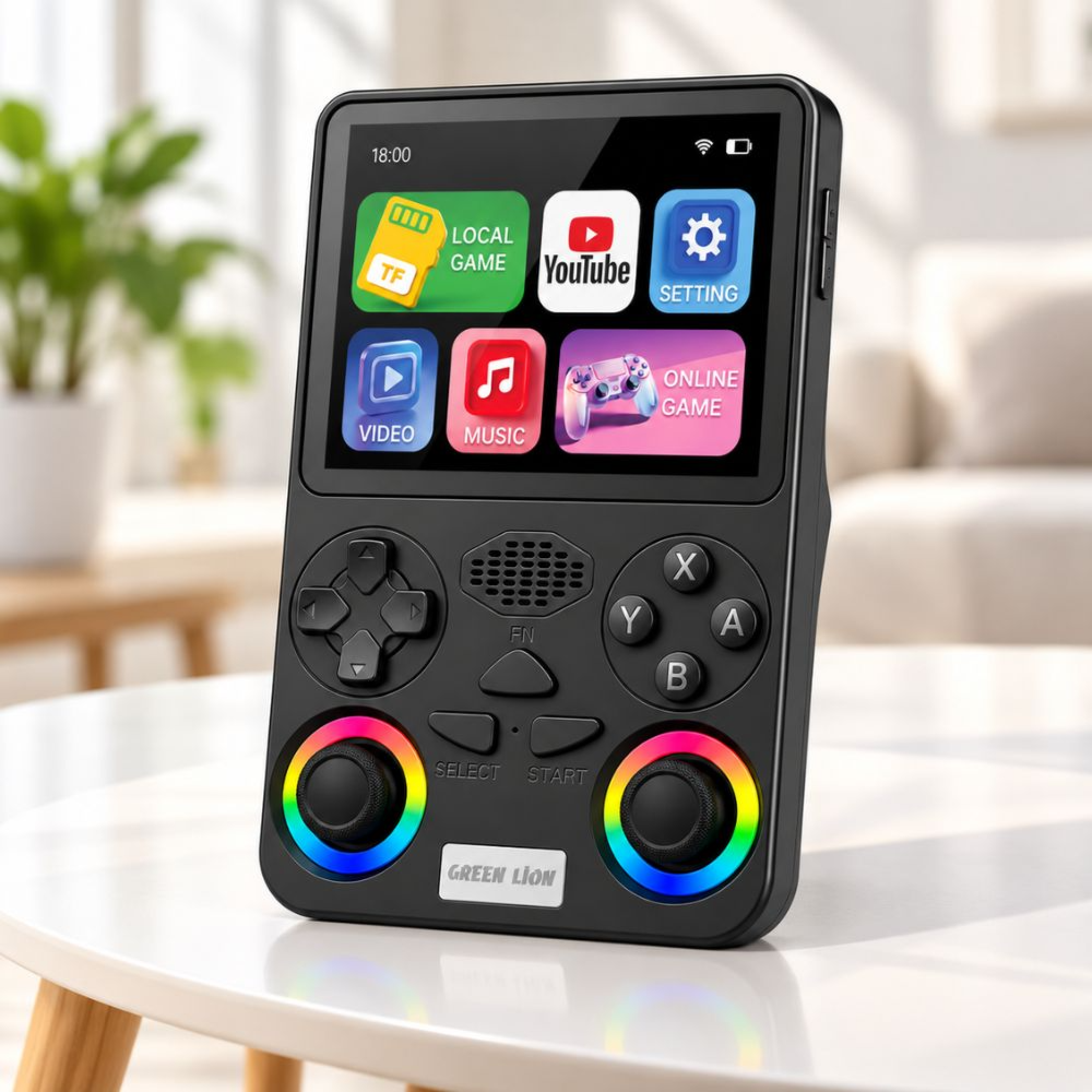 Handheld Game Console 15000+ Games Portable Gaming Console Green Lion GP Ultra 5 Black