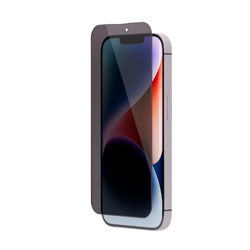 Levelo Privacy Black Edition Silicone Edge Tempered Screen Protector For iPhone 14 / 13 Pro / 13 6.1"