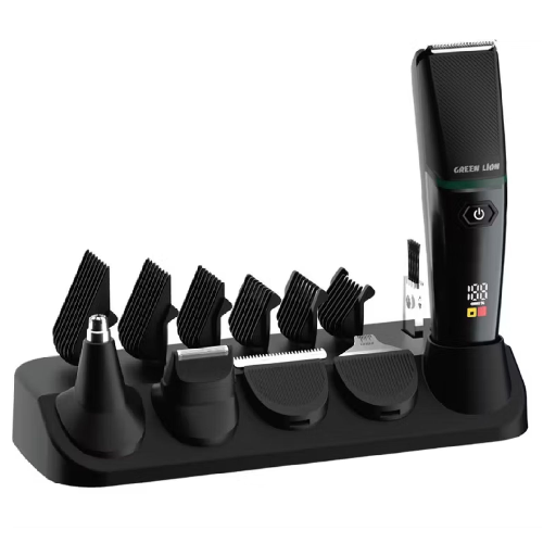Beard Trimmer Kit – Hair Trimmer & Nose Trimmer Green Lion 5 in 1 Grooming Kit