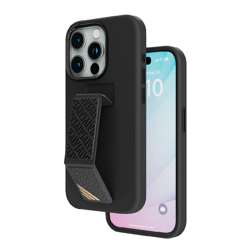 Levelo Morphix Silicone Case With Leather Grip For Iphone 15 Pro Green